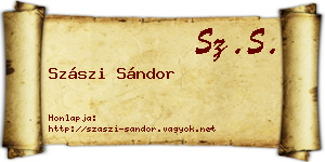 Szászi Sándor névjegykártya