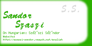 sandor szaszi business card